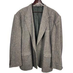 Gray houndstooth wool blazer sport coat size 52R